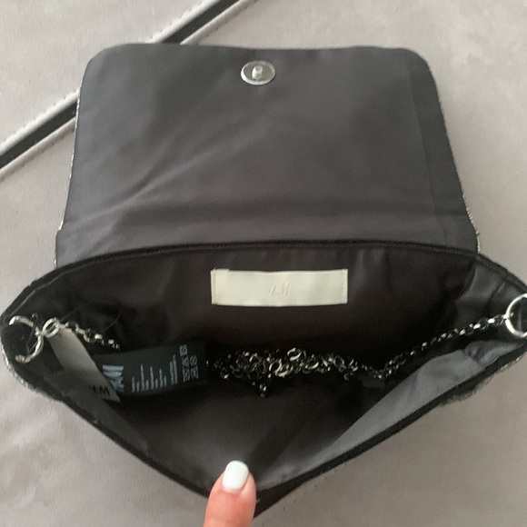 NWT H & M Black Beaded Shoulder Bag - Picture 11 of 17